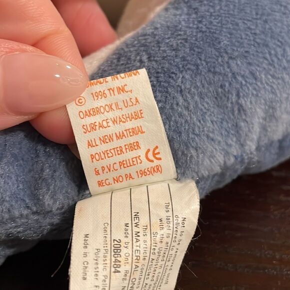 1996 Vintage Ty Beanie Baby Echo the Dolphin PVC Pellets Good Condition 9” long - Picture 7 of 9